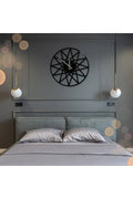 Geometrik Metal Duvar Saati Dekoratif Şık Modern Siyah 40 cm