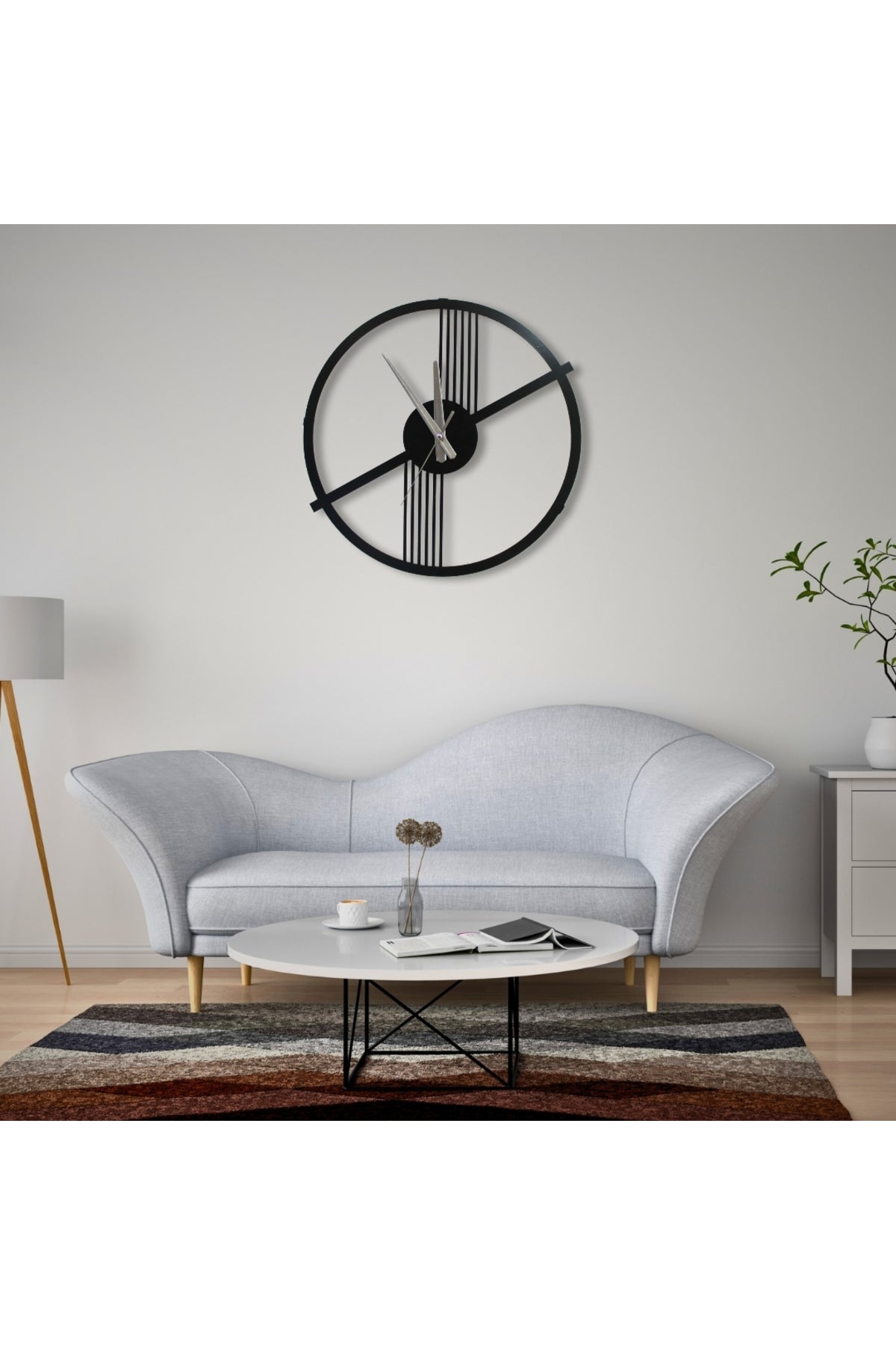Dekoratif Şık Zarif Modern Duvar Saati Metal 40 cm